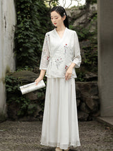 Lace-Up Simple Print Top And Solid Skirt Suits